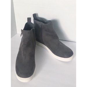 Madden Girl Suede Piper Grey Wedge Sneaker with Side Zippers
